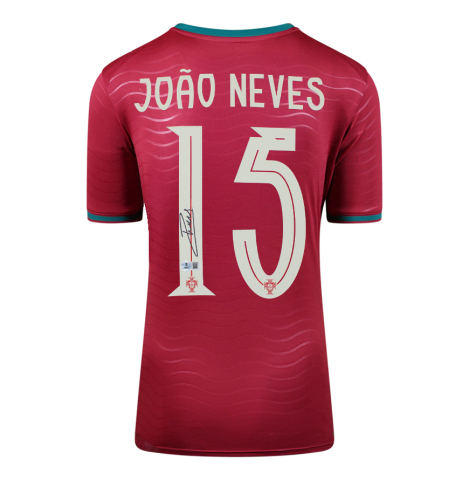 Joao Neves Official 2026 FIFA World Cup™ Back Signed Portugal 2026 Home Shirt In Deluxe Packaging