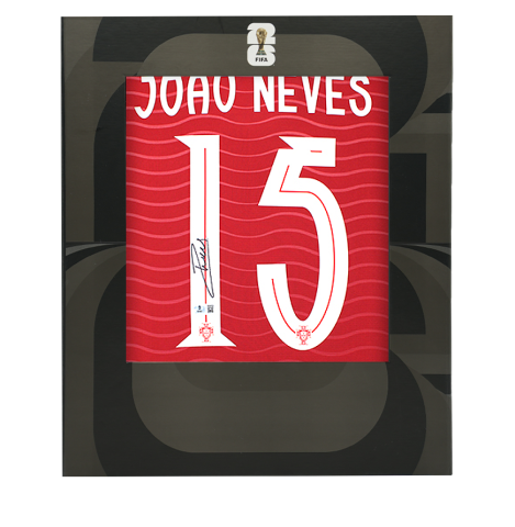 Joao Neves Official 2026 FIFA World Cup™ Back Signed Portugal 2026 Home Shirt In Deluxe Packaging