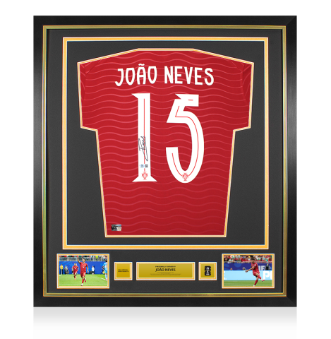 Joao Neves Official FIFA World Cup 2026™ Back Signed and Framed Portugal 2026 Home Shirt