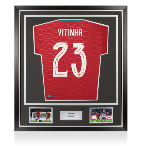 Vitinha Back Signed Portugal 2026 Home Shirt In Classic Frame