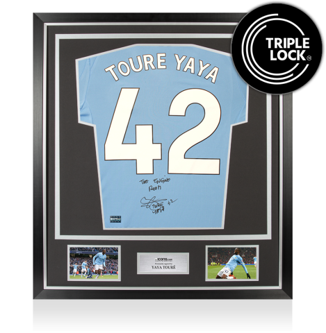Yaya Toure Back Signed Manchester City 2025-26 Home Shirt: The Engine Room Inscription In Classic Frame