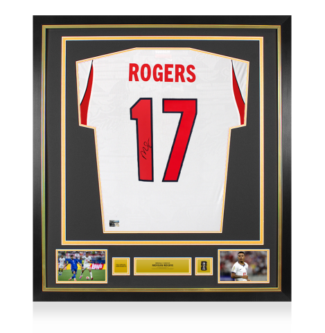 Morgan Rogers Official 2026 FIFA World Cup™ Back Signed and Framed Engand 2026 Home Shirt