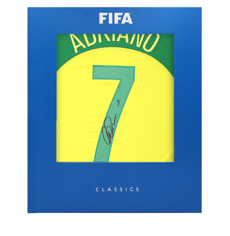 Adriano Official FIFA World Cup™ 2006 Back Signed Brazil 2004 Reissue Home Shirt In Deluxe Packaging