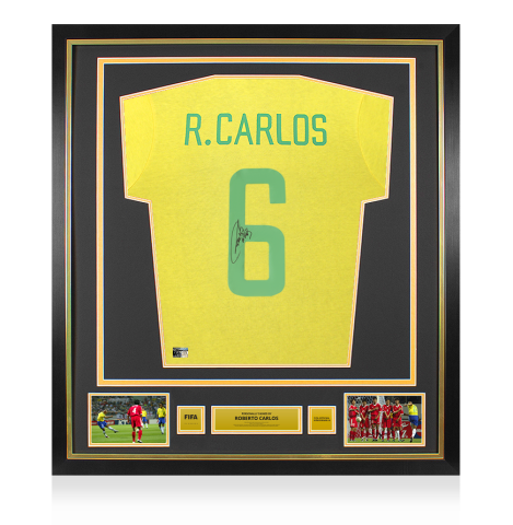 Roberto Carlos Official FIFA World Cup™ Back Signed and Framed Brazil 2026 Home Shirt
