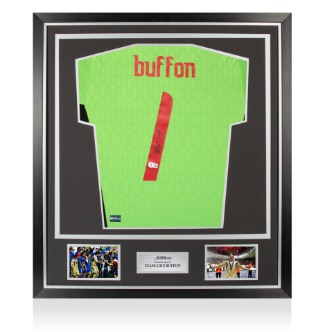 Gianluigi Buffon Back Signed Italy 2023 Goalkeeper Shirt In Classic Frame