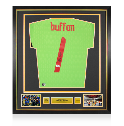 Gianluigi Buffon Official FIFA World Cup™ Back Signed and Framed Italy 2023 Goalkeeper Shirt