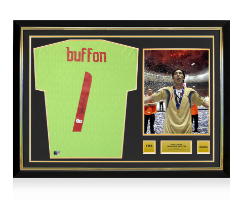 Gianluigi Buffon Official FIFA World Cup™ Back Signed and Hero Framed Italy 2023 Goalkeeper Shirt