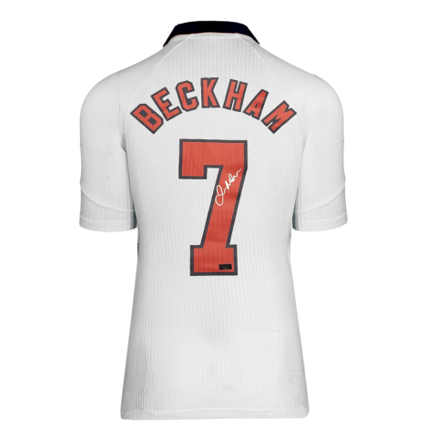 David Beckham Official FIFA World Cup™ 1998 Back Signed and Hero Framed England 1998 Home Shirt
