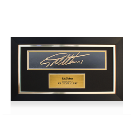 Sir Geoff Hurst Signed and Framed Plaque