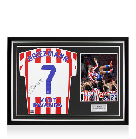 Antoine Griezmann Back Signed Atletico Madrid 2025-26 Home Shirt In Hero Frame: Option 1