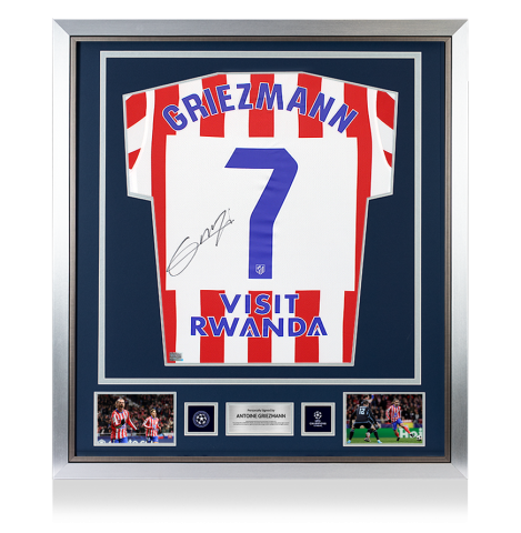 Antoine Griezmann Official UEFA Champions League Back Signed and Framed Atletico Madrid 2025-26 Home Shirt