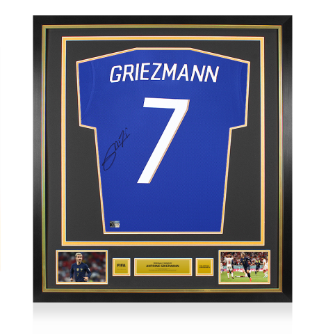 Antoine Griezmann Official FIFA World Cup™ Back Signed and Framed France 2024 Home Shirt