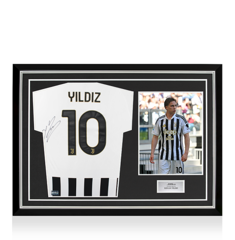 Kenan Yildiz Back Signed Juventus 2026-27  Home Shirt In Hero Frame: Option 1