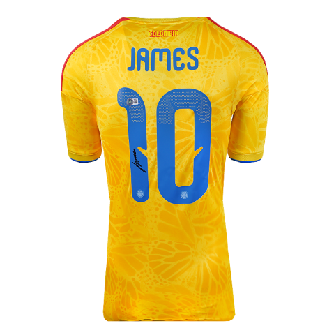 James Rodriguez Back Signed Colombia 2026-27 Home Shirt In Deluxe Packaging