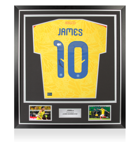 James Rodriguez Back Signed Colombia 2026-27 Home Shirt In Classic Frame