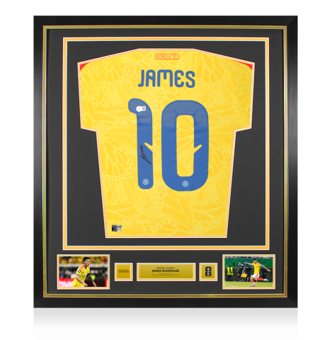 James Rodriguez Official FIFA World Cup™ 2026 Back Signed and Framed Colombia 2026-27 Home Shirt