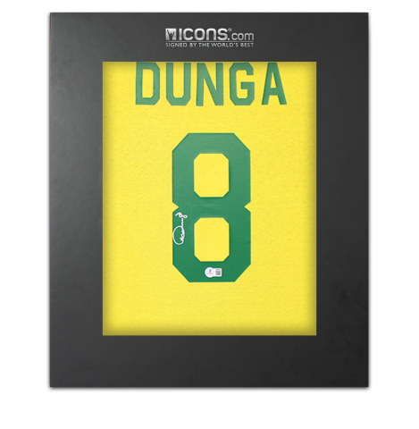 Dunga Back Signed Brazil Retro Shirt In Deluxe Packaging