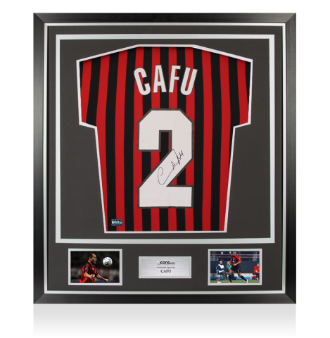 Cafu Back Signed AC Milan 2000 Centenary Shirt In Classic Frame