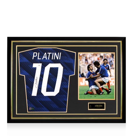 Michel Platini Official Ballon d'Or™ Back Signed and Hero Framed France 2026 Home Shirt