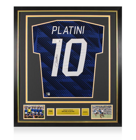 Michel Platini Official FIFA World Cup™ Back Signed and Framed France 2026 Home Shirt