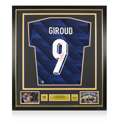 Olivier Giroud Official FIFA World Cup™ Back Signed and Framed France 2026 Home Shirt