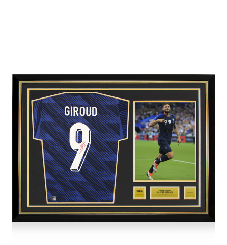 Olivier Giroud Official FIFA World Cup™ Back Signed and Hero Framed France 2026 Home Shirt