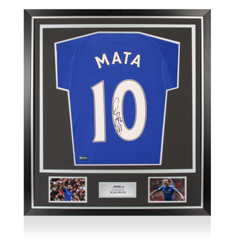Juan Mata Back Signed Chelsea 2000 Home Shirt In Classic Frame