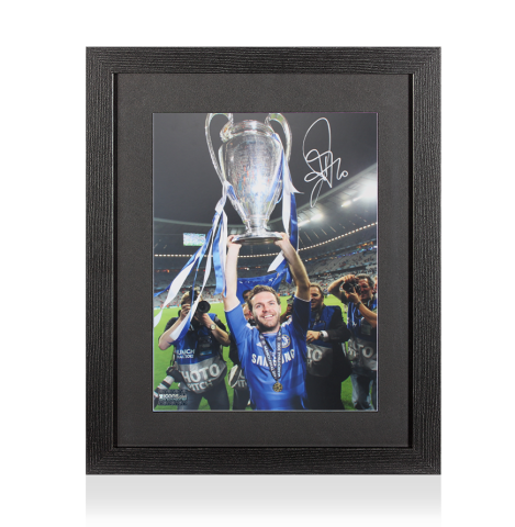 Juan Mata Signed Chelsea Photo In Black Wooden Frame: UEFA Champions League Winner