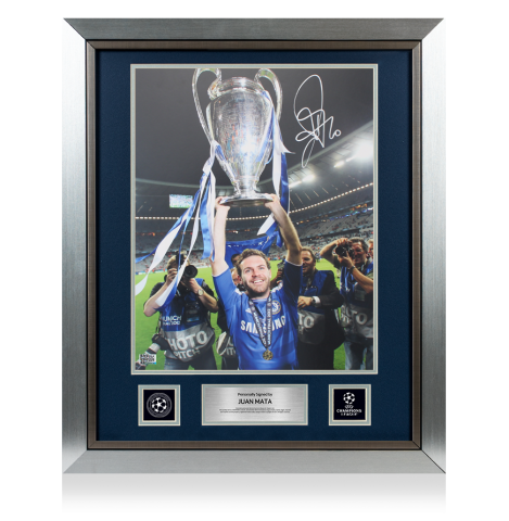 Juan Mata Official UEFA Champions League Signed and Framed Chelsea Photo: UEFA Champions League Winner