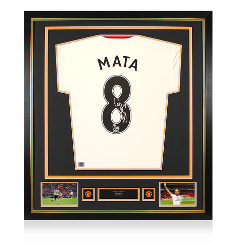 Juan Mata Official Manchester United Back Signed and Framed 2015-16 Away Shirt