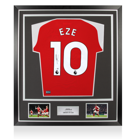 Eberechi Eze Back Signed Arsenal 2026-27 Home Shirt In Classic Frame