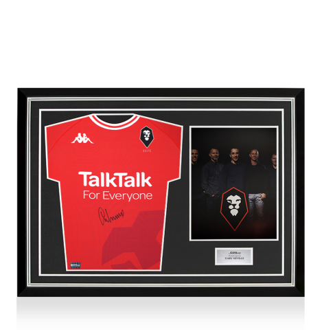 Gary Neville Front Signed Salford City 2021-22 Home Shirt In Hero Frame: Option 1