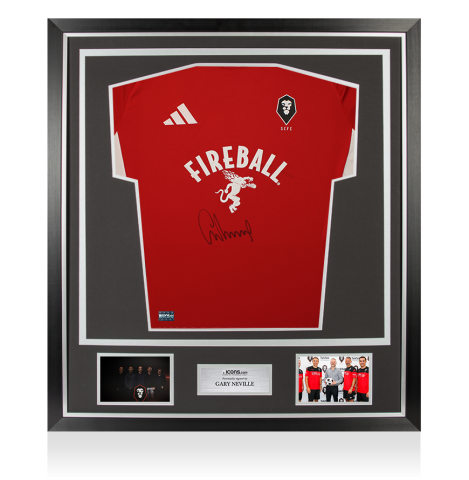 Gary Neville Front Signed Salford City 2024-25 Home Shirt In Classic Frame