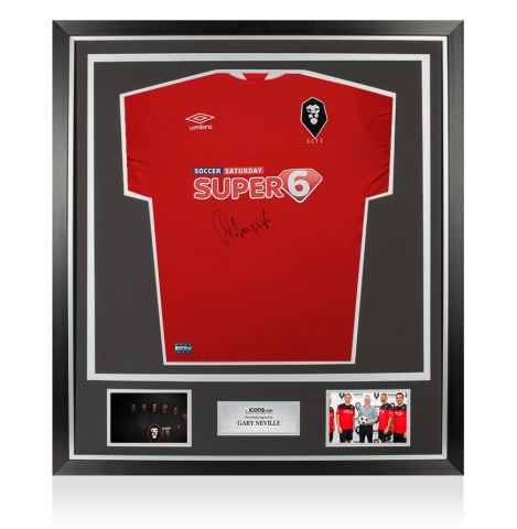 Gary Neville Front Signed Salford City 2017-18 Home Shirt In Classic Frame