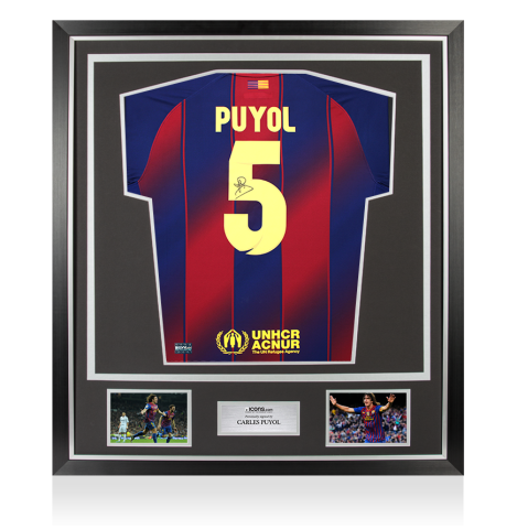 Carles Puyol Back Signed FC Barcelona 2025-26 Home Shirt In Classic Frame