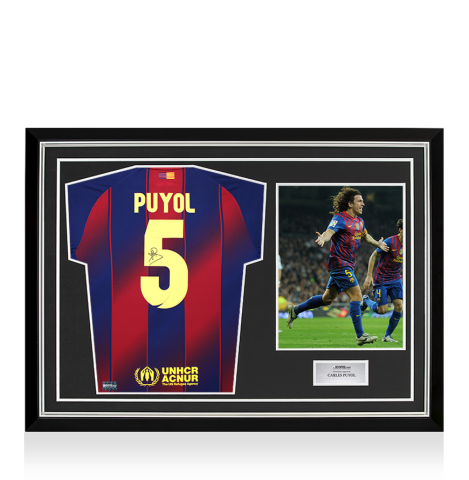 Carles Puyol Back Signed FC Barcelona 2025-26 Home Shirt In Hero Frame: Option 1
