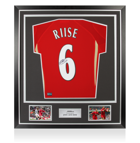 John Arne Riise Back Signed Liverpool 2005-06 Home Shirt In Classic Frame