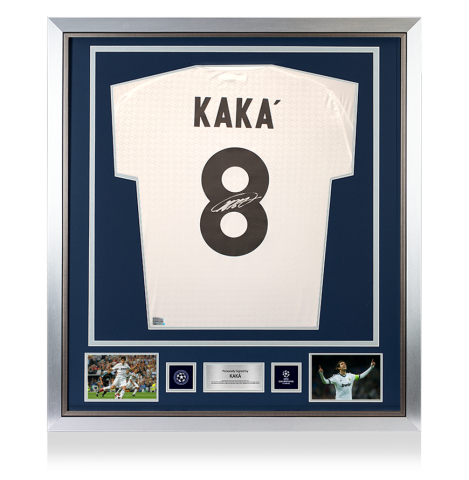 Kaka Official UEFA Champions League Back Signed and Framed Real Madrid 2024-25 Home Shirt