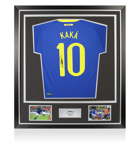 Kaka Back Signed Brazil 2010-11 Away Shirt In Classic Frame