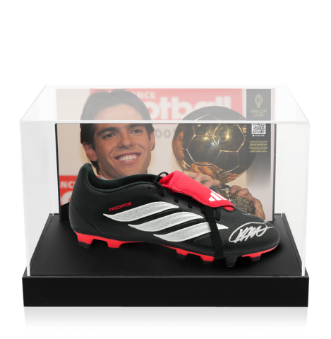 Kaka Official Ballon d'Or Signed Adidas Predator Boot In Photo Acrylic Case: Option 1
