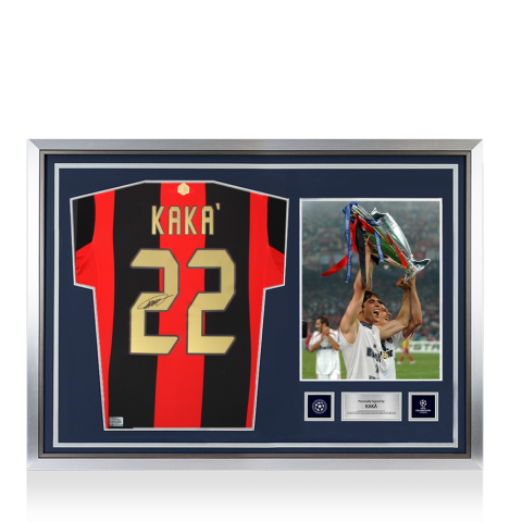 Kaka Official UEFA Champions League Back Signed and Hero Framed AC Milan 2026-27 Home Shirt