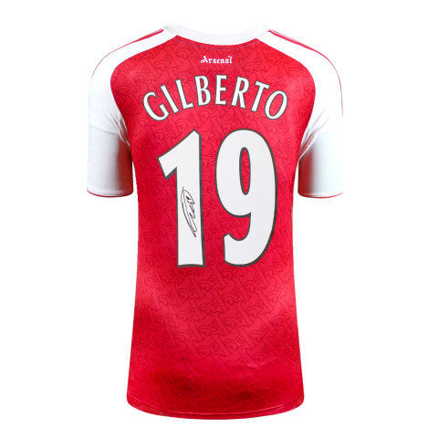 Gilberto Silva Back Signed Arsenal 2025-26 Home Shirt In Deluxe Packaging