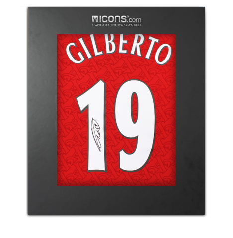 Gilberto Silva Back Signed Arsenal 2025-26 Home Shirt In Deluxe Packaging