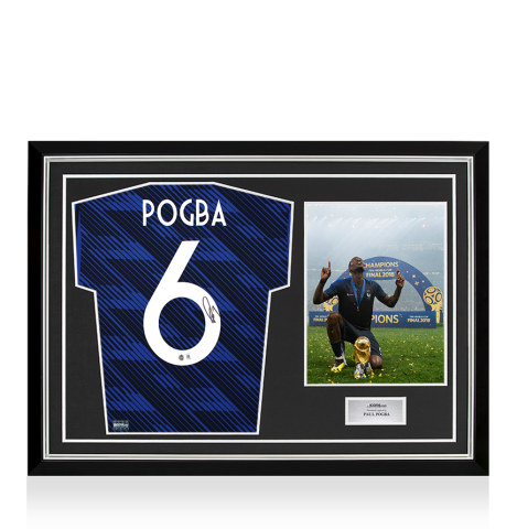 Paul Pogba Back Signed France 2026 Home Shirt In Hero Frame: Option 1