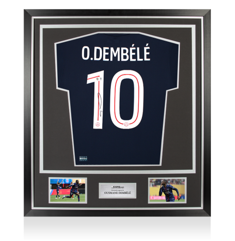 Ousmane Dembele Back Signed Paris Saint-Germain 2025-26 Home Shirt In Classic Frame