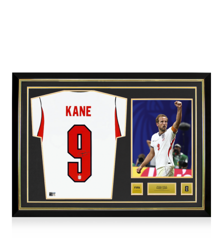 PRE-ORDER Harry Kane Official 2026 FIFA World Cup™ Back Signed and Hero Framed England 2026 Home Shirt