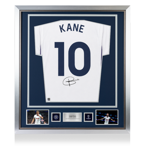 PRE-ORDER Harry Kane Official UEFA Champions League Back Signed and Framed Tottenham Hotspur 2026-27 Home Shirt with Fan Style Numbers