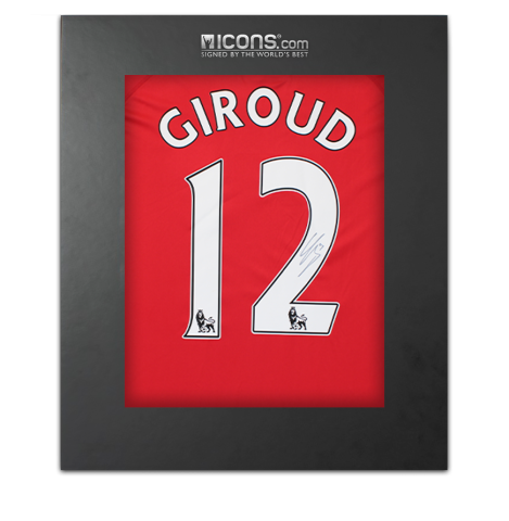Olivier Giroud Back Signed Arsenal Poly T-Shirt In Deluxe Packaging