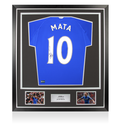 Juan Mata Back Signed Chelsea 2000 Home Shirt In Classic Frame