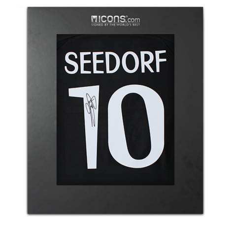 Clarence Seedorf Back Signed Real Madrid CF 1999 Away Shirt In Deluxe Packaging